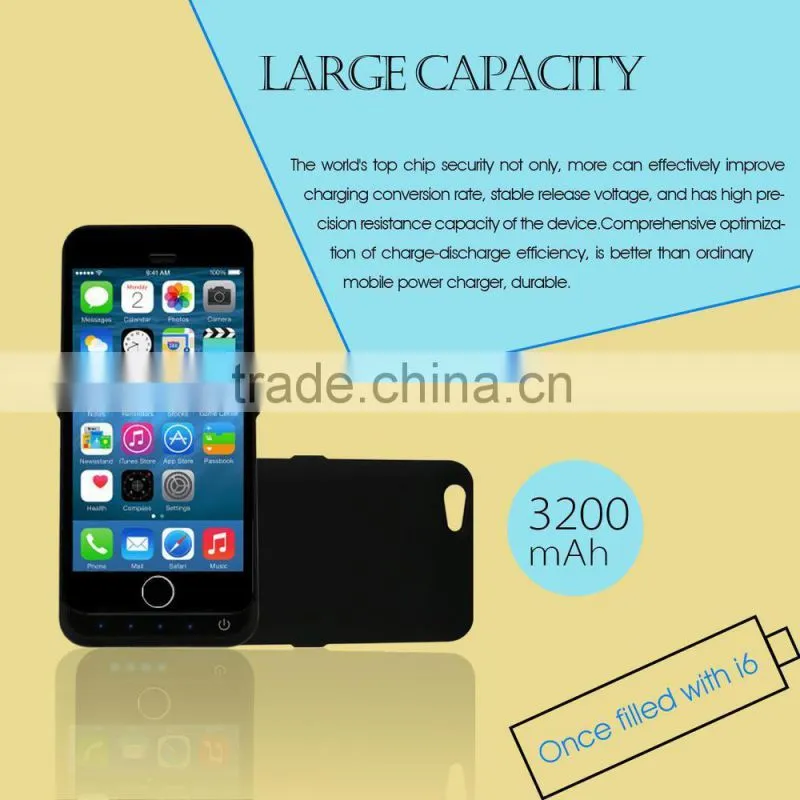 2015 classic style power bank case 3200mAH battery capacity power bank case for Iphone 6