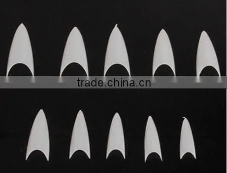 New Arrivals salon DIY natural acrylic nail tips, full cover false stiletto nails,500 pcs+100 pcs fake nail tip+10 Sizes