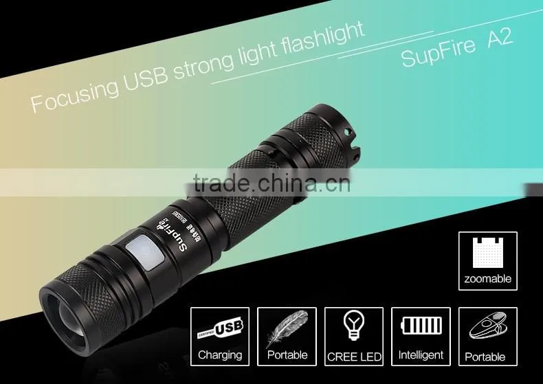 Good quality aluminum durable USB flashlight A2
