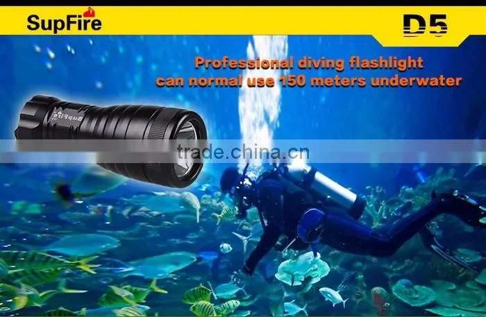 Supfire D5 diving flashlight led torch waterproof IP68