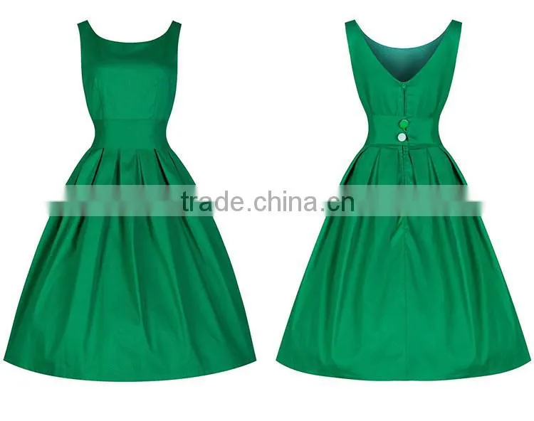 Women's vintage clothing cotton umbrella swing rockabilly dress