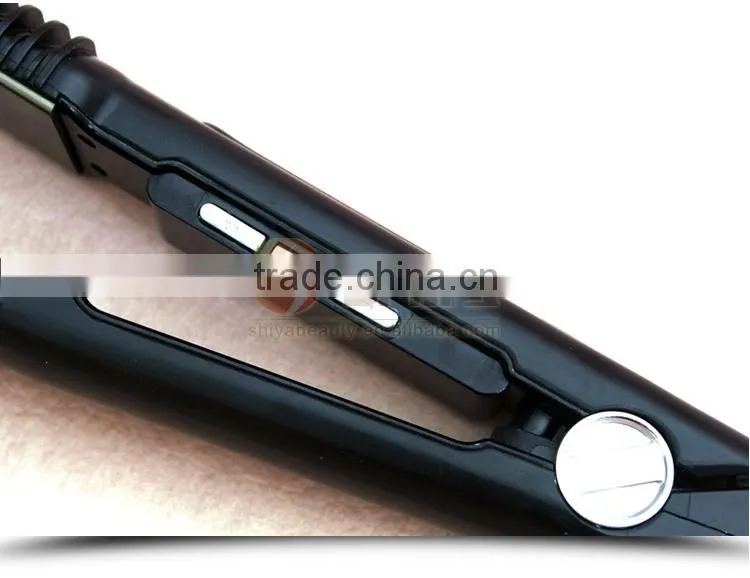 2015 new products hair dressing tools 2 in 1 LCD and lED unite flat iron hair straightener titanium SY-869