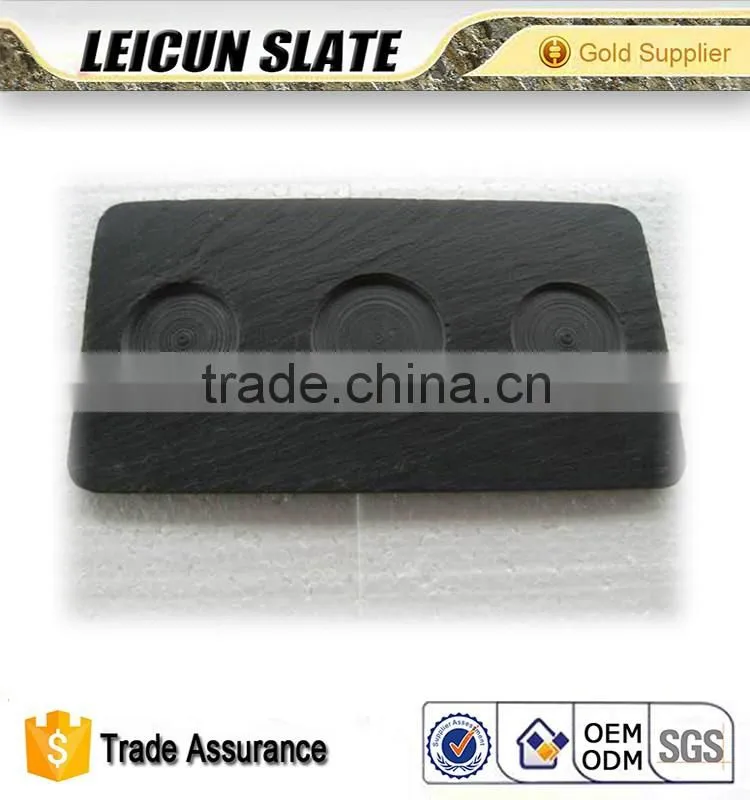 Wholesale Natural Edge Black slate plate, Black Slate Steak Plate