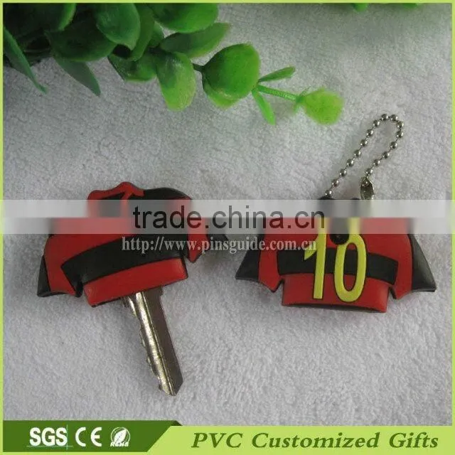 3d custom soft pvc silicone car key cover with polo shirts design