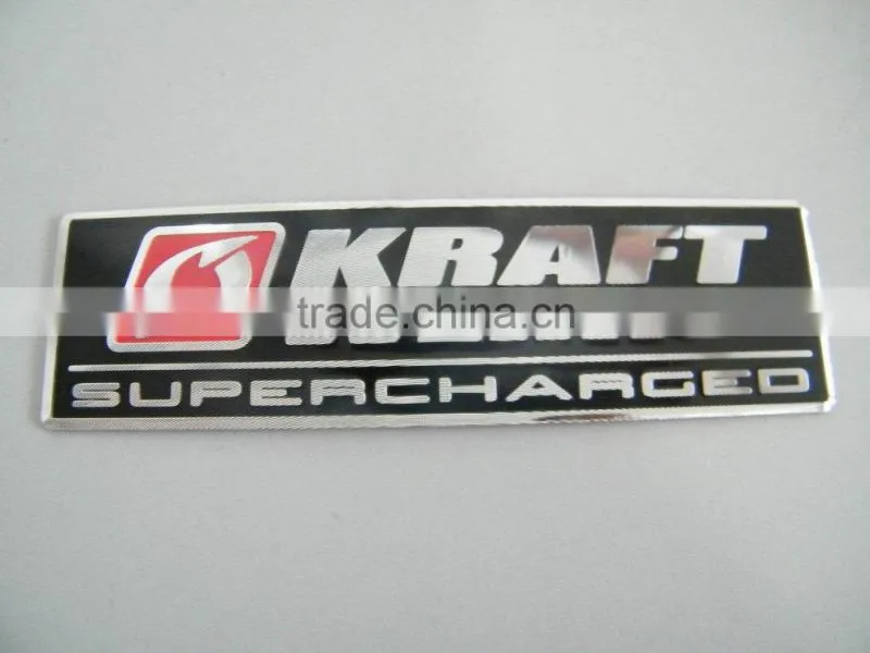 Custom Aluminum sticker metal badge nameplate brushed aluminium badge