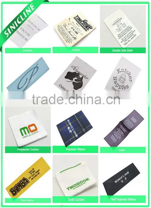 Sinicline Woven Care Content Label for Garment