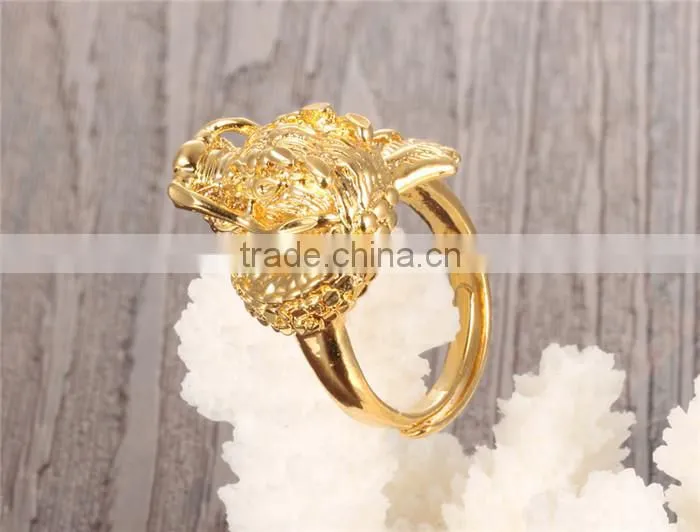 2016 gold filled jewelry copper ring for men gold dragon ring