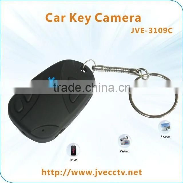 JVE-3109C 2014 Newest Smallest Hidden car key camera for taking evidence, investigation, video entertainment, key chain ect