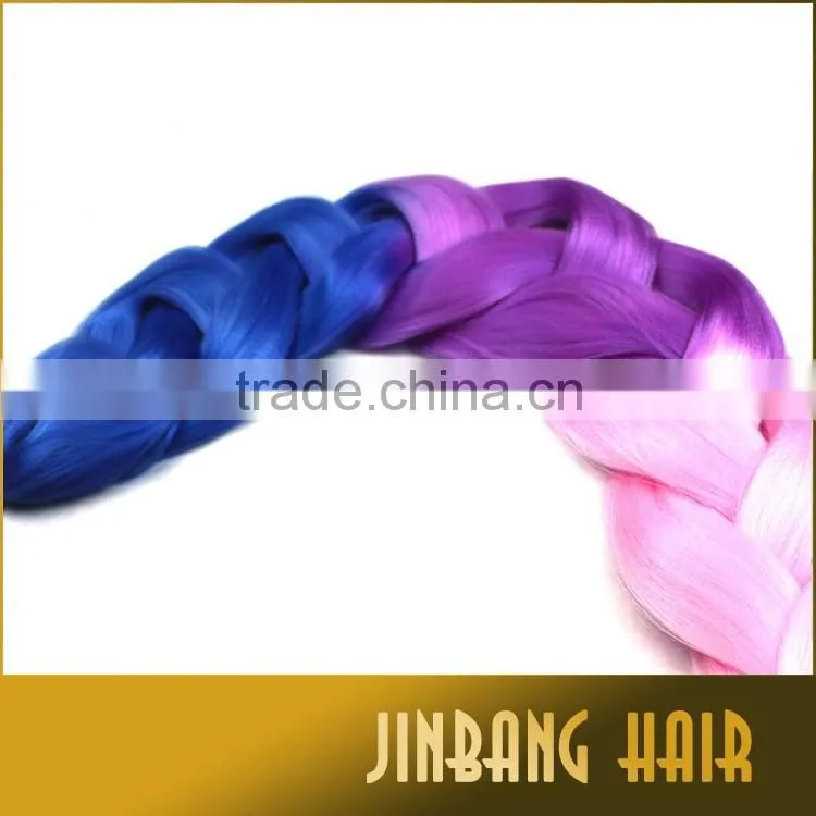 3tone Ombre Braiding Hair 64 PurplePinkBlue Jumbo Braids Hair Synthetic Box Braids Hair