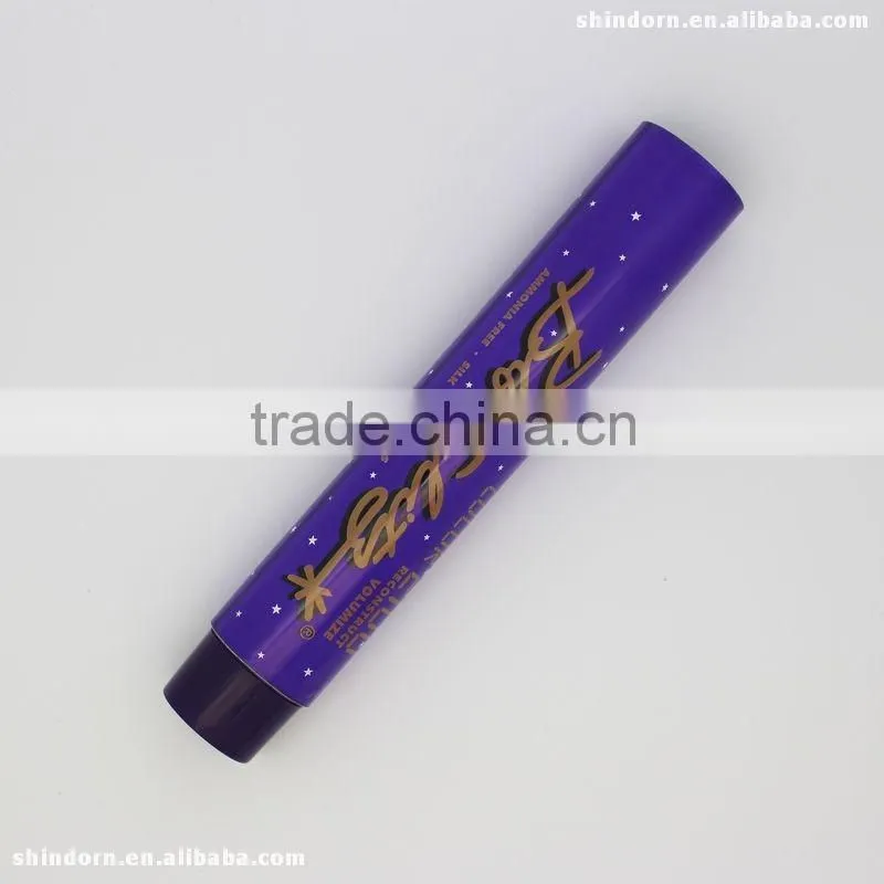 Offset print empty aluminum hair dye tube