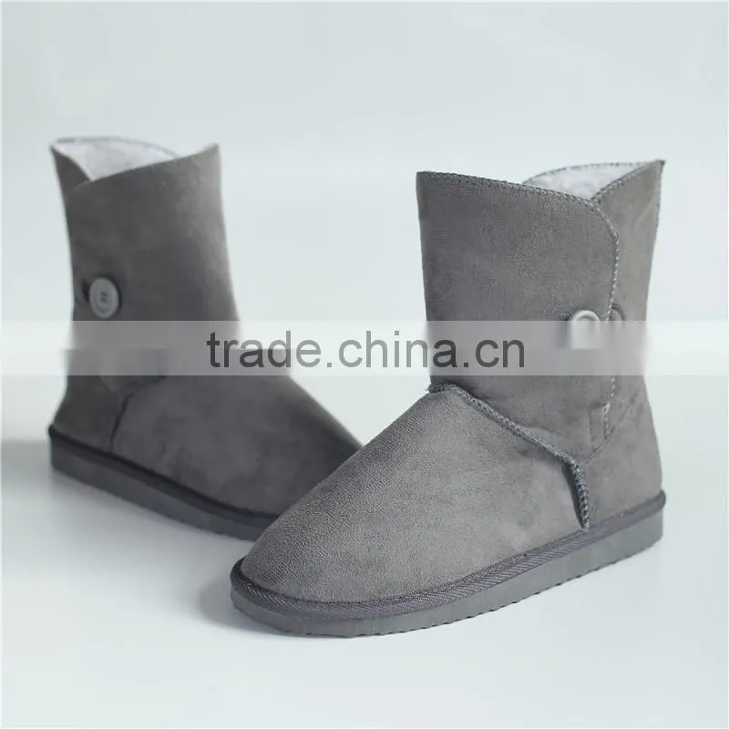 Sex ladies slipper microsuede boots with button