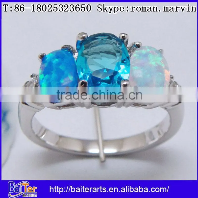 Opal Factory !! Custom 925 Sterling Silver Created Blue Gems Opal Cross Pendant Wholesale