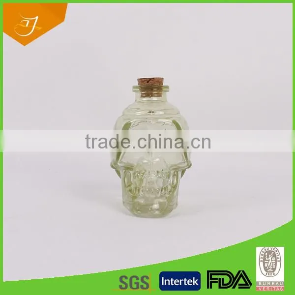 New Products China Made Vodka Bottle,Unique Glass Bottle And Cups With Skull Shape Wine Bottle