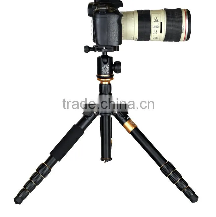 QZSD-Q666 Aluminum Professional Monopod For Video & Digital Camera Tripod 1580mm portable tripod stand folded 350mm tripod kits