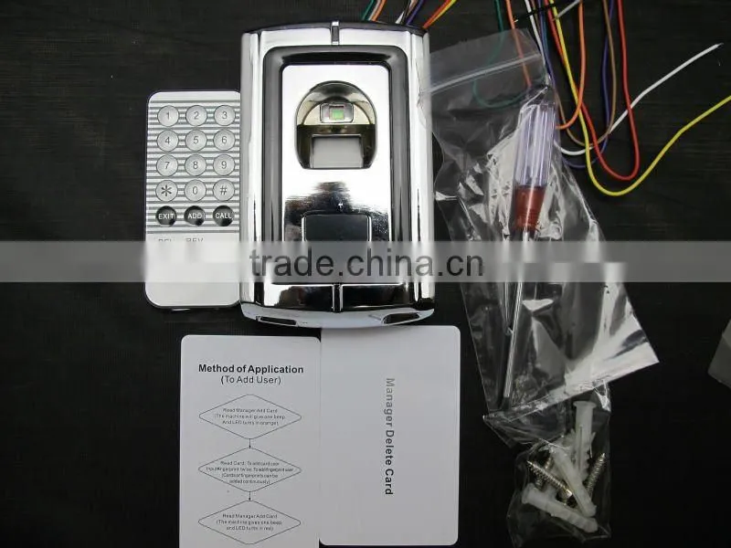 RF Stailless Steel Biometric Fingerprint Scanner GAR-007EM with IR Remote Control