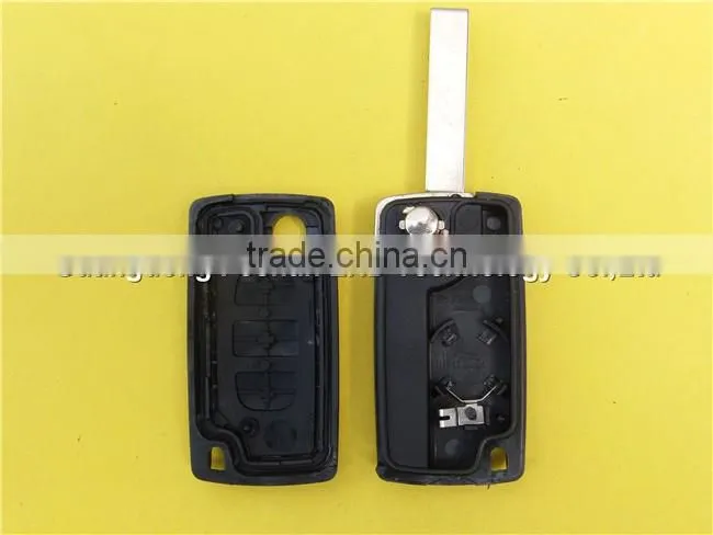 Remote flip folding key fob case 3 buttons for Peugeot 407 CE0536