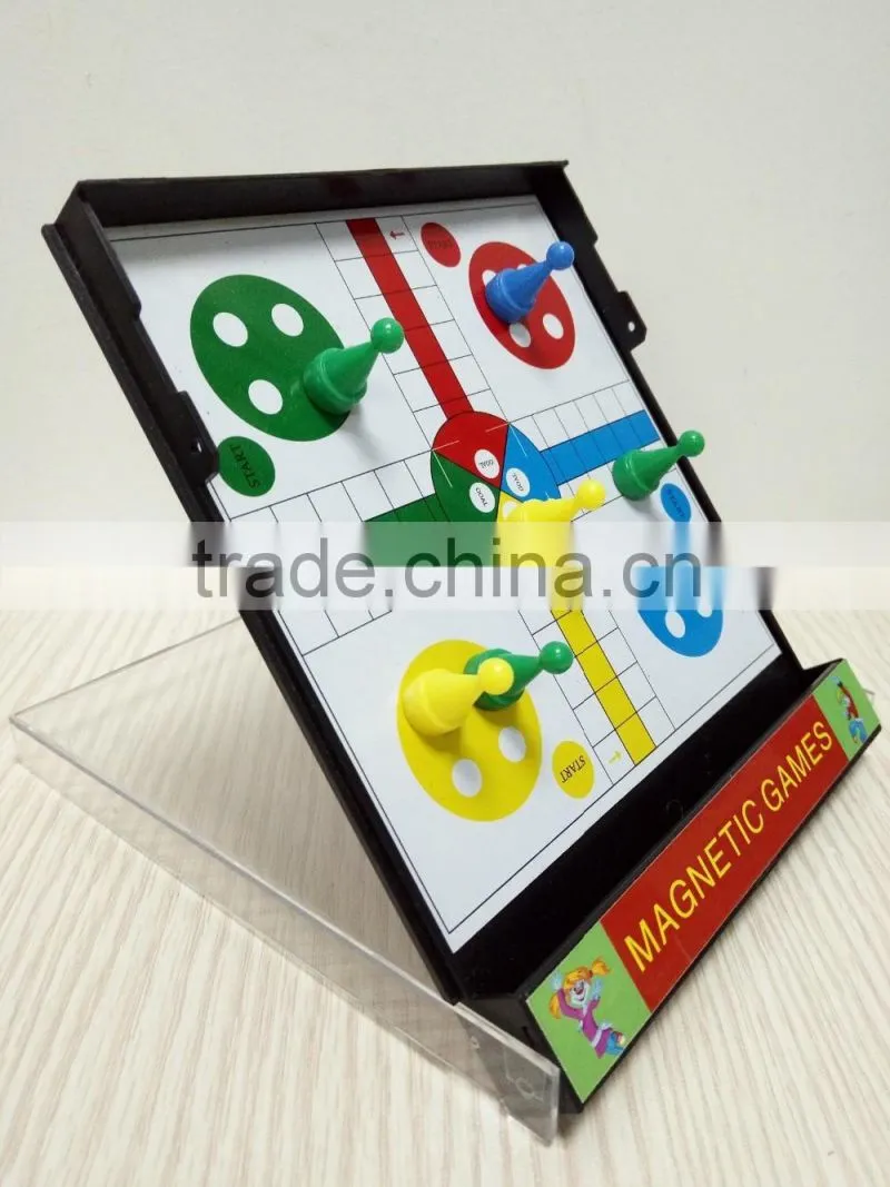 Hot sale kid toy mini magnetic ludo board game, ludo game