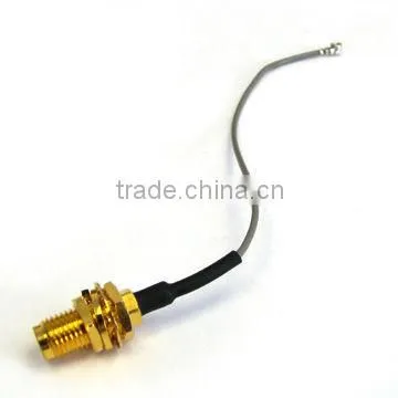 SMA female bulkhead to IPX with 1.13 cable, pigtail, cable assembly