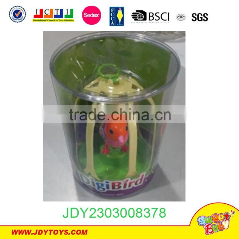 2015 Hot selling newest fashionable plastic colorful digibird sound control singing bird toy play with whistle