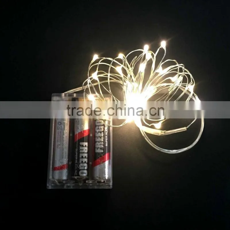 2 meters 20 lights Warm white color Copper Wire LED Micro Fairy String lgiht for wedding decoration.