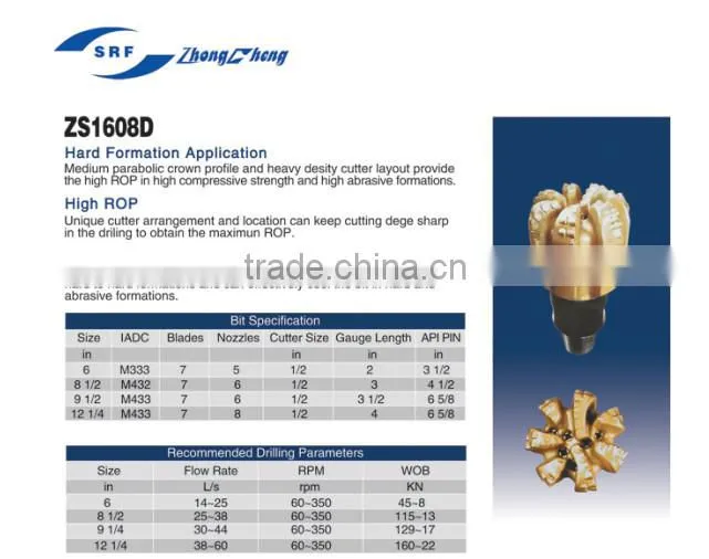 12 1/4 PDC drill bit with matrix body 5 blades