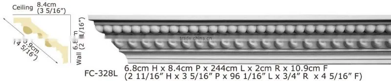2015 High Quality Good price beautiful luxury Decorative pu Carving Cornice Mouldings