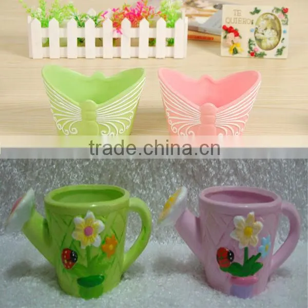 face design terracotta unglazed ceramic flower pot