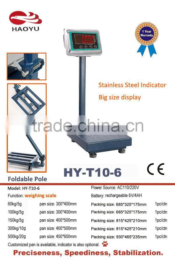 Royal quality food weighing scale with big stainless steel LED/LCD display