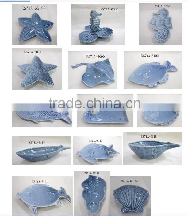 Hot sale New Design Starfish shape ceramic dish/soap plate