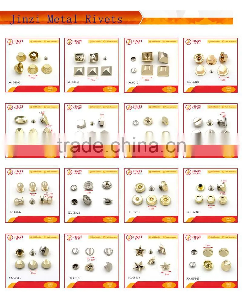Custom various type decorative metal rivet with logo