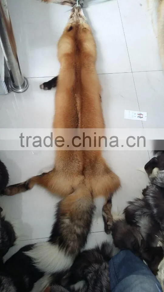 Real Silver Fur Skin / Natural Fox Fur Skin / Tanned Red Fox Fur Skin For Coat