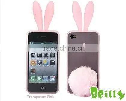 lovely style long ears Rabbit silicon cell phone case wholesales
