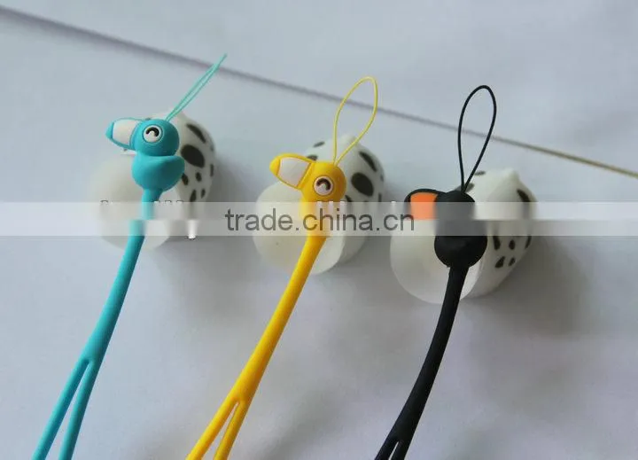 Fashion Big mouth Birds cartoon design Yellow color silicone cell phone straps manufacture