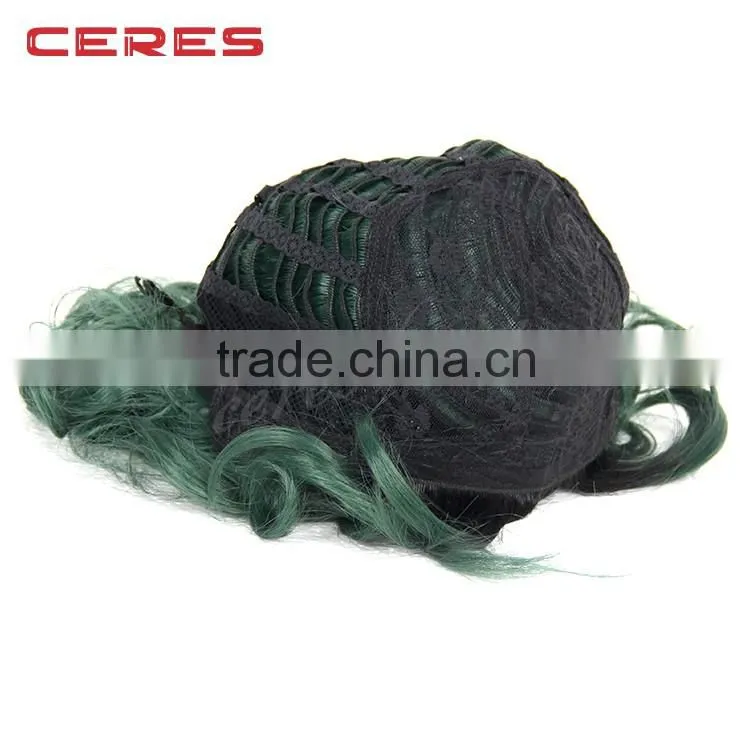ombre shoulder length bob women wig, toyokalon synthetic front lace wig, fashion women curly wig