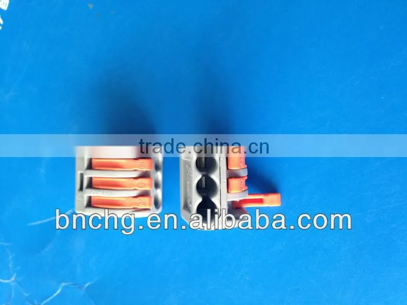 directly factory WAGO spring lever push fit reusable cable 3 wire connectors 32A Wago 221-413 replacement