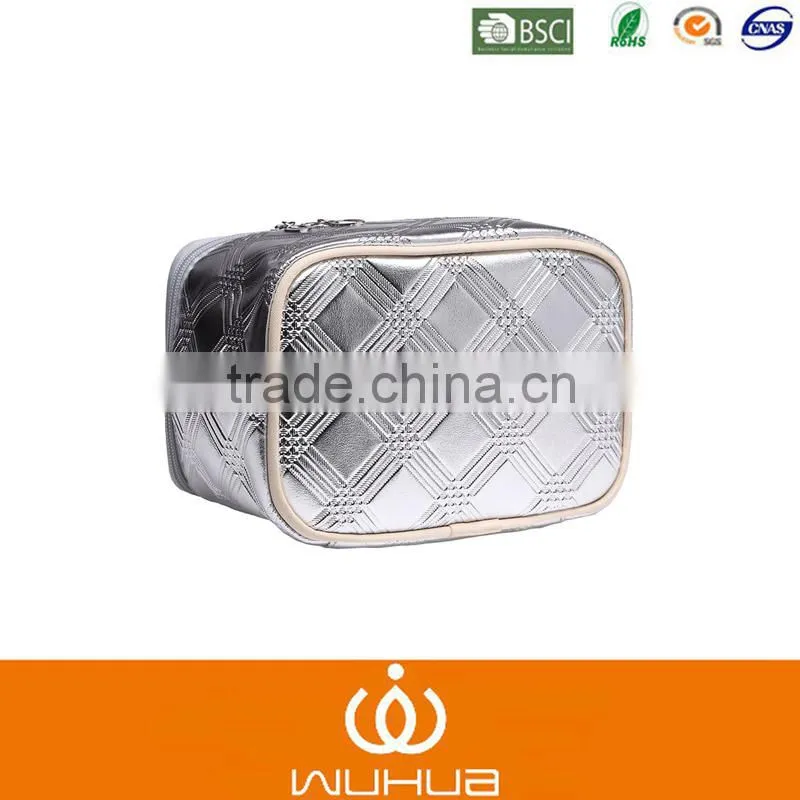 Travel Storage Train Case PU Cosmetic Bag with Handle