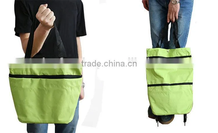 Wholesale Cheap Shoulder Handled Portable Pooh Vegetable Shopping Trolley Bag