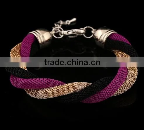Gold Bangle Stainless Steel Twisted Cable Womens Bracelet Cuff Open End