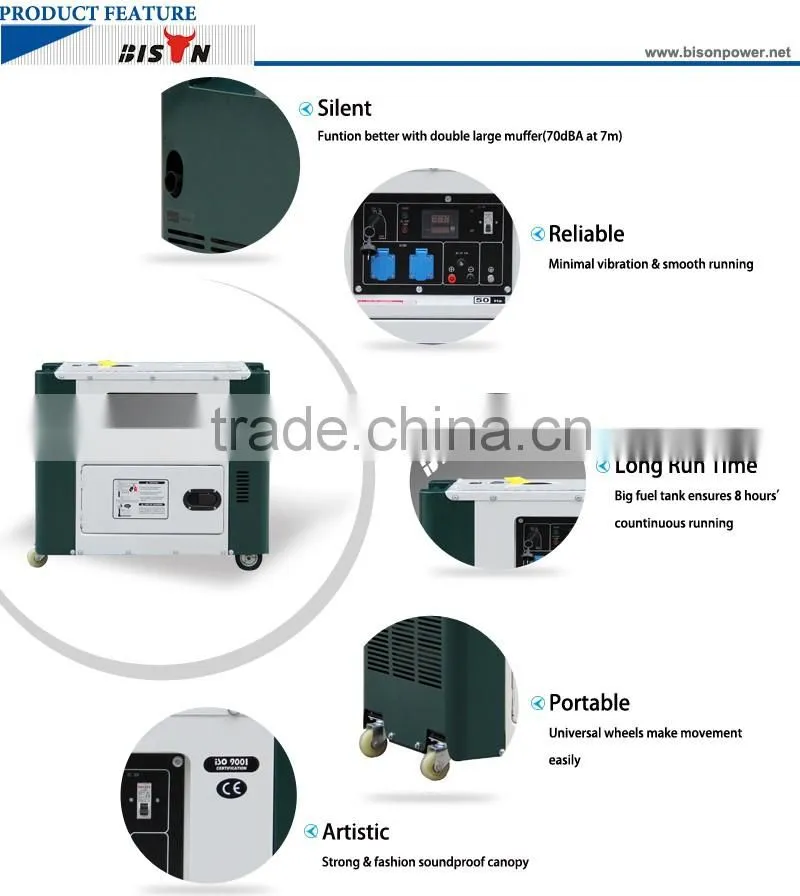 BISON(CHINA) 5000w diesel generator price in india generator portable electrical power