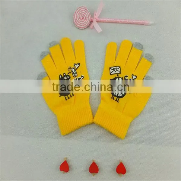 Jaquard acrylic winter touchscreen gloves for phone/ipad