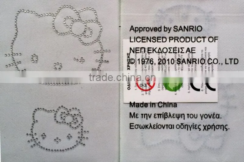 factory direct high quality environmental crystal lovely cat rhinestone transfer rhinestone motif