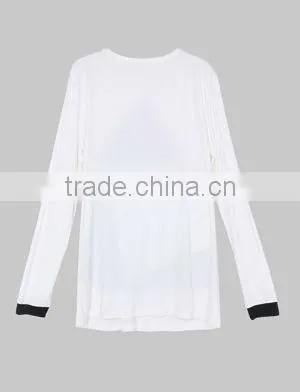 fashion high quality 2 colors combination combed cotton t-shirts