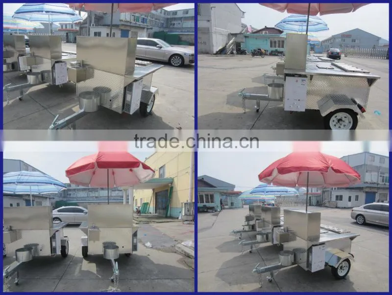 2015 hot sales best quality CE ISO UL EEC hot dog cart food vending hot dog cart stainless steel hot dog cart