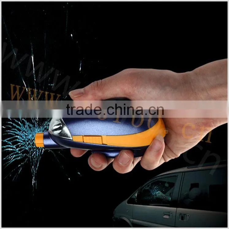 Mini Rechargeable LED Flashlight Car Glass Broken Tool Emergency Hammer