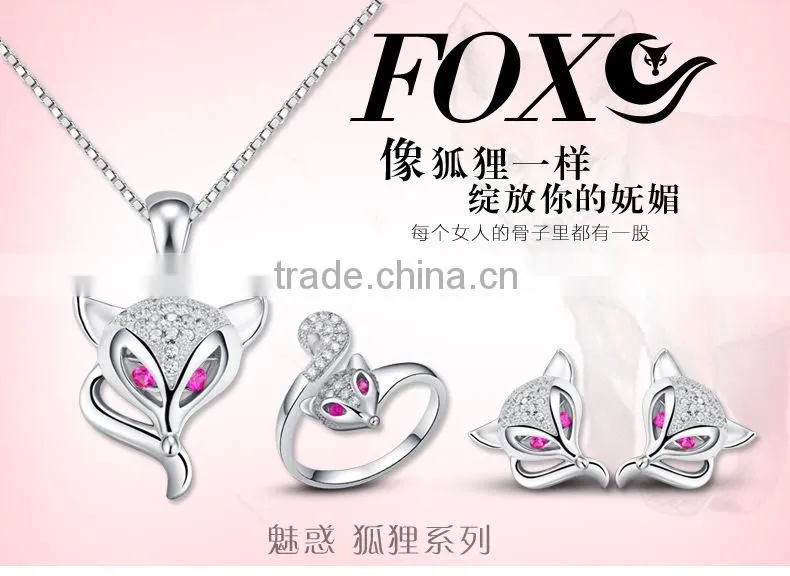 Wholesale 925 Sterling Silver Jewelry Set Fox Silver Jewelry Silver Fashion Jewelry Set For Ladies