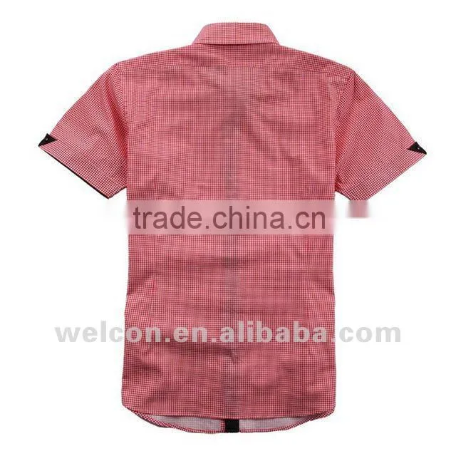 Latest European style popular casual black new stylish men's short sleeve cotton shirt