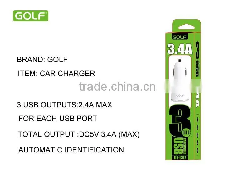 New product for 2016 3 port usb car charger with 3.4A max output, faster charging, good quality
