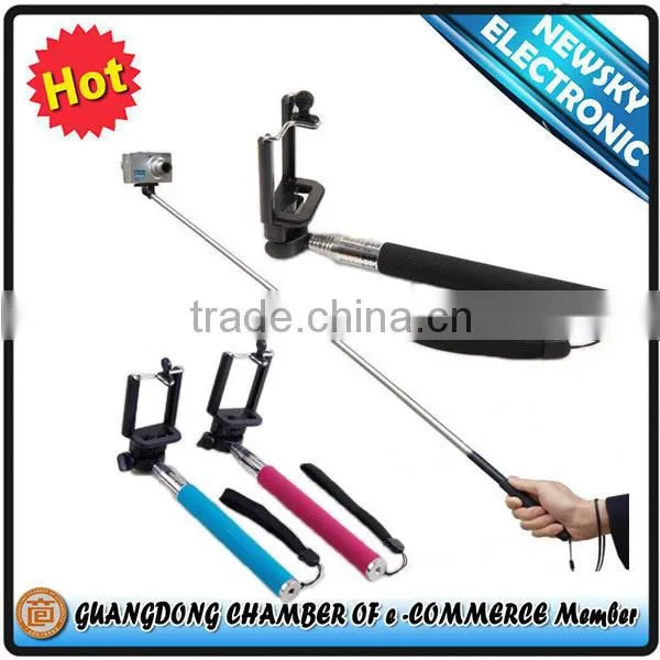 new arrival wireless remote bluetooth monopod selfie stick with remote shutter for smart phone