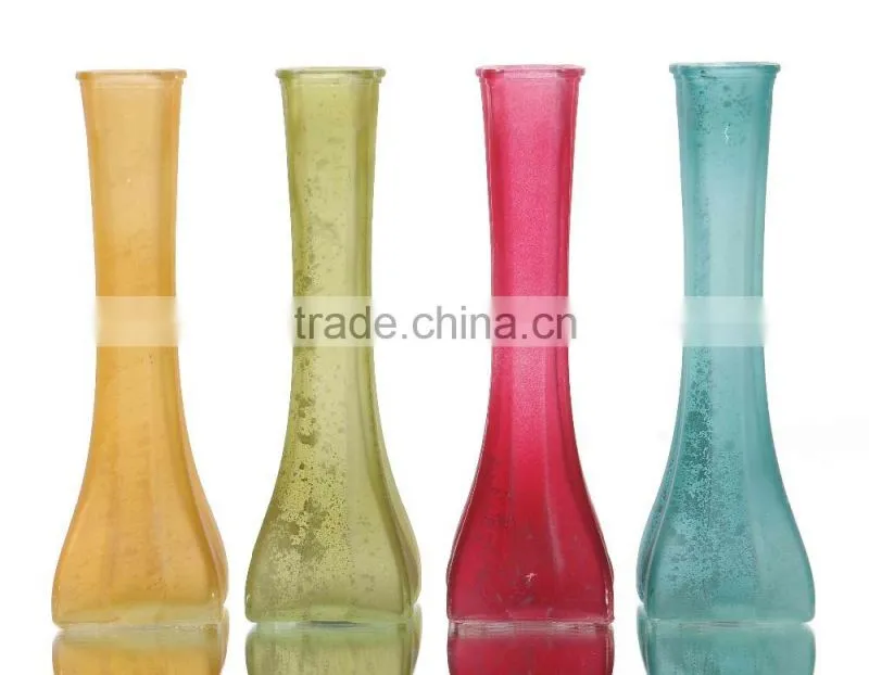 Ribbed Antique Colored Glass Vase