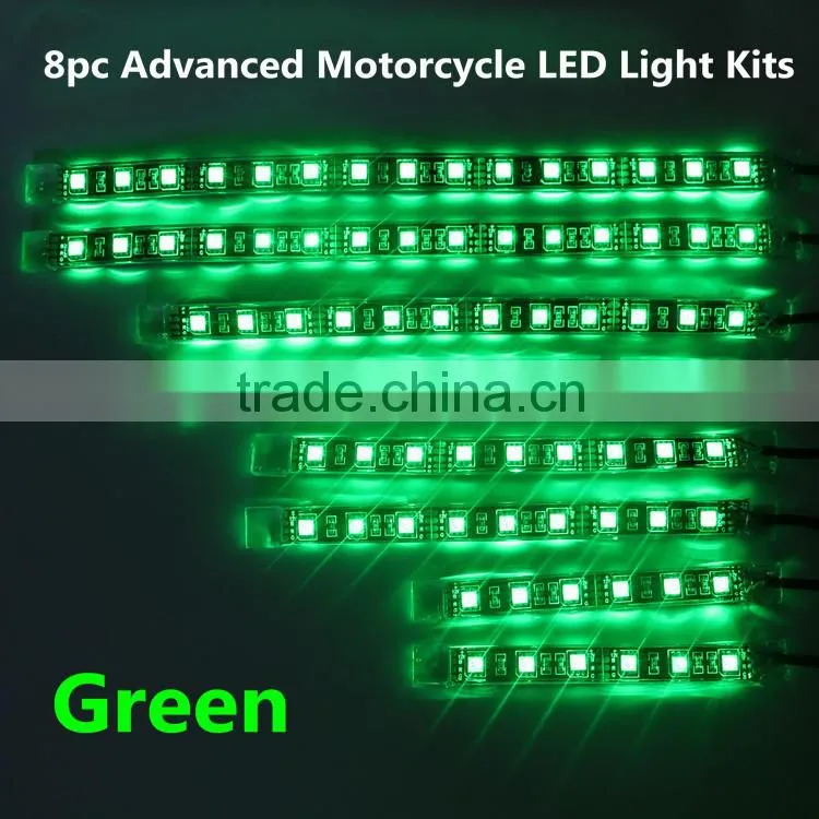 8pcs RGB motorcycle led lighting kit with 4key remote control